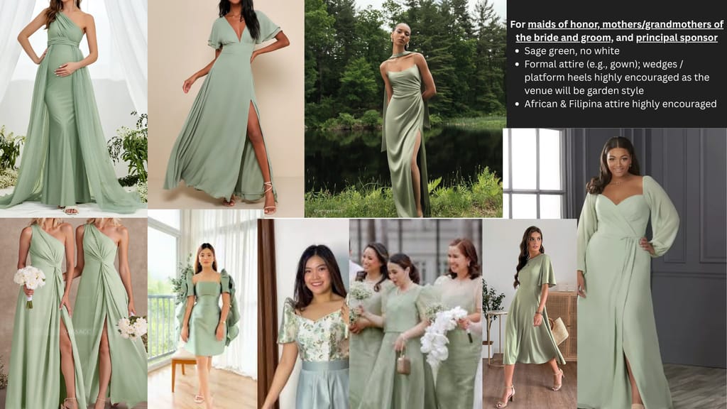 Maids of honour & mothers - sage green formal dresses