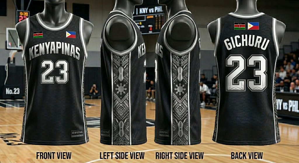 KENYAPINAS jersey — front, left, right, and back views with Gichuru #23