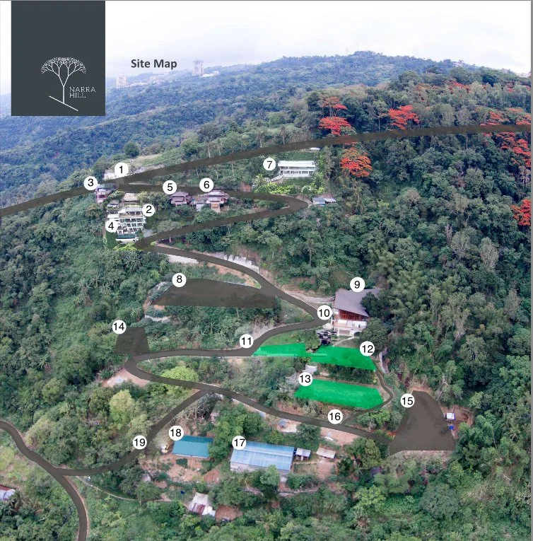 Aerial view of Narra Hill venue showing all 19 locations
